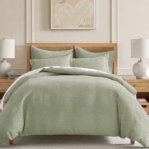 LEVTEX NWT Cloud Waffle Desert Sage -Full/Queen Comforter Set